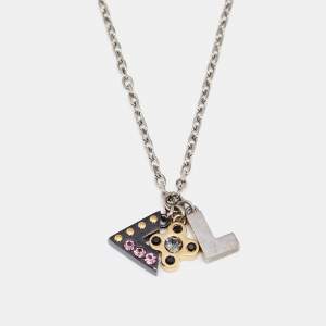 مملوكة مسبقًا Louis Vuitton Love Letters Three Tone Metal Charm Necklace