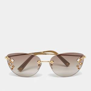 مملوكة مسبقًا Louis Vuitton Brown Gradient Z0051U Desmayo Rimless Cat Eye Women Sunglasses