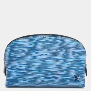 حقيبة مكياج صغيرة لوي فيتون جلد إيبي أزرق 
