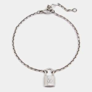 Pre Owned Louis Vuitton Sterling Silver Lockit Bracelet