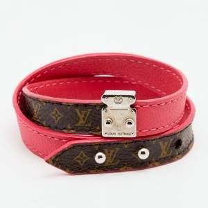 مملوكة مسبقًا Louis Vuitton Bicolor Monogram Canvas Lockit Double Wrap Bracelet 17