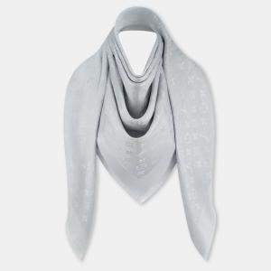 Pre Owned Louis Vuitton Grey Classique Monogram Shawl