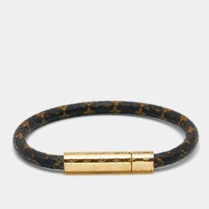 مملوكة مسبقًا سوار لوي فيتون كونفدينتشوال كانفاس مونوغرامي معدن لون ذهبي 