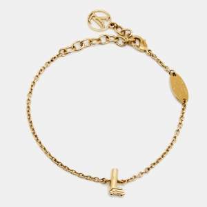 Pre Owned Louis Vuitton Gold Tone LV & Me Letter L Charm Bracelet