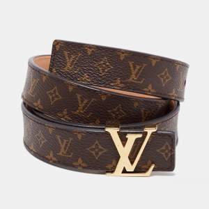 Pre Owned حزام لوي فيتون  LV إنشيالز كانفاس مونوغرامي 80 سم