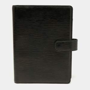 مملوكة مسبقًا Louis Vuitton Black Epi Leather Medium Ring Agenda Cover
