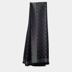 Pre Owned Louis Vuitton Black Monogram Shine Shawl