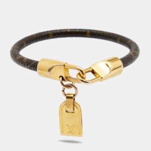 مملوكة مسبقًا Louis Vuitton Luck It  Brown Monogram Canvas Gold Tone Bracelet