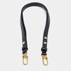 Pre Owned Louis Vuitton Black Leather Shoulder Strap