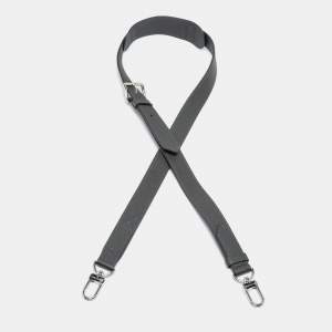 Pre Owned Louis Vuitton Dark Grey Leather Adjustable Shoulder Bag Strap