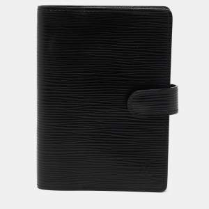 Pre Owned Louis Vuitton Black Epi Leather Small Ring Agenda Cover 