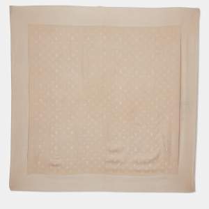 Pre Owned وشاح لوي فيتون حرير موناكو مونوغرامي بيج