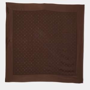 Pre Owned وشاح لوي فيتون حرير موناكو مونوغرامي بني