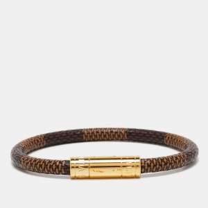 Pre Owned Louis Vuitton Brown Damier Canvas Keep It Bracelet