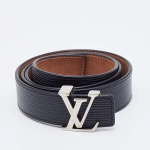 مملوكة مسبقًا Louis Vuitton Black Epi Leather LV Initiales Belt 85 CM