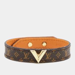 Pre Owned Louis Vuitton Brown Monogram Essential V Bracelet 17