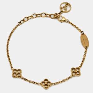 Louis Vuitton Gold Tone Flowerfull Station Bracelet