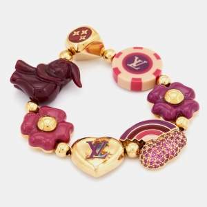 Pre Owned Louis Vuitton Plum Tutti Lucky Elastisized Bracelet