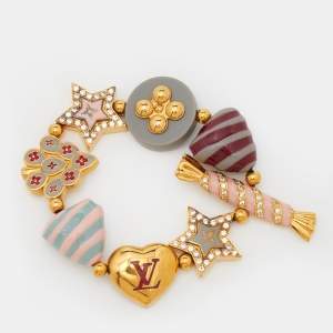 Louis Vuitton Gold Tone Tutti Sweety Elasticized Bracelet