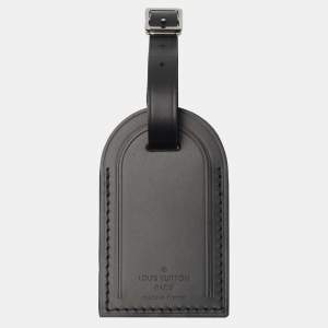 Louis Vuitton Black Leather Luggage Name Tag