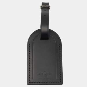 Louis Vuitton Black Leather Luggage Name Tag
