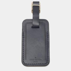 Pre Owned Louis Vuitton Blue Leather Luggage Name Tag