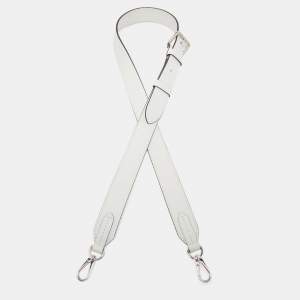 Louis Vuitton White Leather Adjustable Bag Shoulder Strap