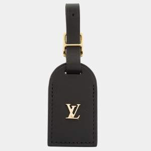 Louis Vuitton Black Leather Luggage Name Tag
