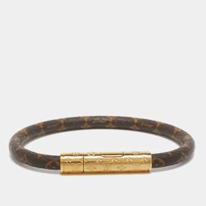 Louis Vuitton Confidential Monogram Canvas Gold Tone Bracelet