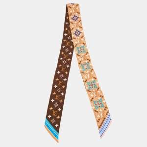 Louis Vuitton Brown/Beige Flowers Forever Silk Bandeau