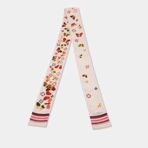 Louis Vuitton Pink Papillon Print Silk Bandeau 