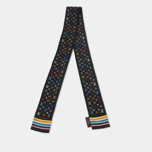 Louis Vuitton Black Multicolor Monogram Print Silk Bandeau