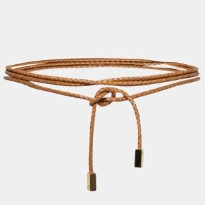 Louis Vuitton Tan Leather VVN Tressee Braided Belt