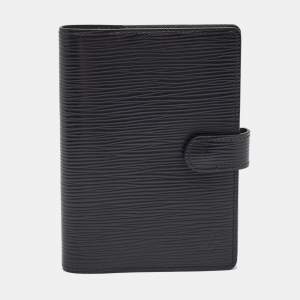 Pre Owned Louis Vuitton Black Epi Leather Small Ring Agenda Cover