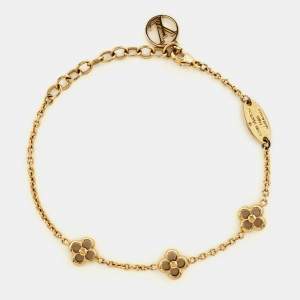 Louis Vuitton Flower Gold Tone Station Bracelet