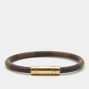 Louis Vuitton Keep It Bracelet Canvas Gold Tone Bracelet