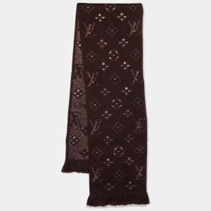 Louis Vuitton Brown Wool & Silk Logomania Shine Scarf