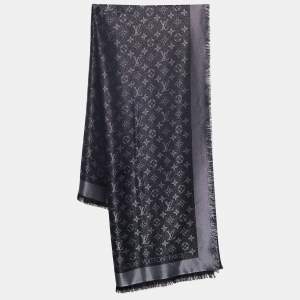 Pre Owned Louis Vuitton Black Monogram Shine Shawl