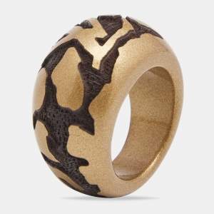Louis Vuitton Wood Lacquer Monogram Ring Size 54