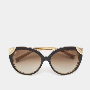 Louis Vuitton Gold/Brown Amber Cat Eye Sunglasses