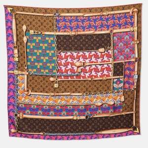 Louis Vuitton Multicolor Confidential Garden printed Silk Square Scarf