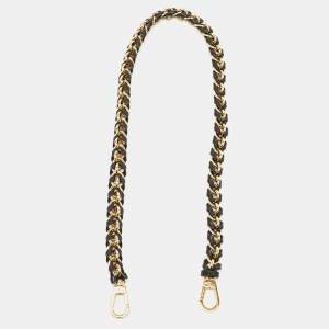Louis Vuitton Black Braided Leather Chain Shoulder Bag Strap