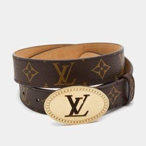 Louis Vuitton Monogram Canvas Oval Cut Belt 100CM
