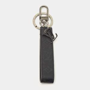 Louis Vuitton Black Leather Shadow Dragonne Key Holder And Bag Charm
