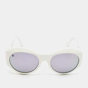 Louis Vuitton White LV Round Sunglasses 