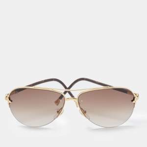 Louis Vuitton Gold/Brown Canvas Z0571U977 Gradient Aviator Sunglasses
