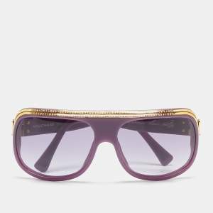 Louis Vuitton Purple Z0097W Gold Plated Millionaire Square Sunglasses