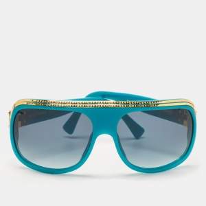 Louis Vuitton Teal Z0096W Gold Plated Millionaire Gradient Square Sunglasses