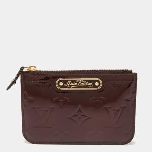 Pre Owned Louis Vuitton Amarante Monogram Vernis Key Pouch