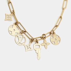 Louis Vuitton Necklace Monogram Collier Roman Holiday Gold Tone Necklace